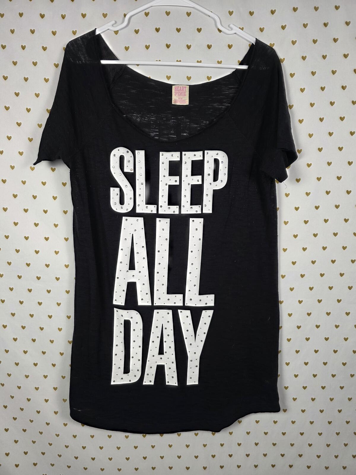 Victorias Secret PINK Sleep All Day Party All night Nightgown RARE Bling HTF MED