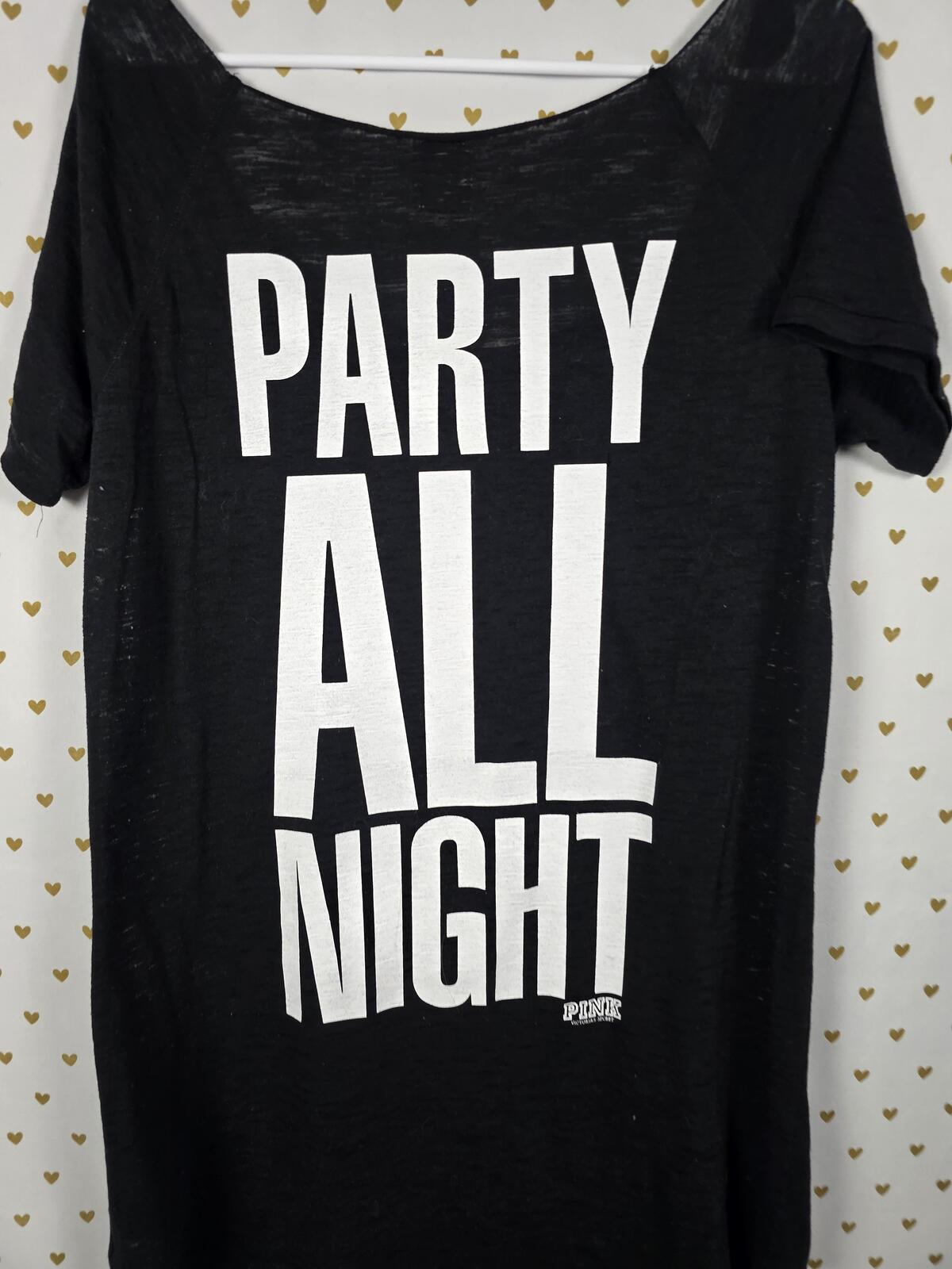 Victorias Secret PINK Sleep All Day Party All night Nightgown RARE Bling HTF MED