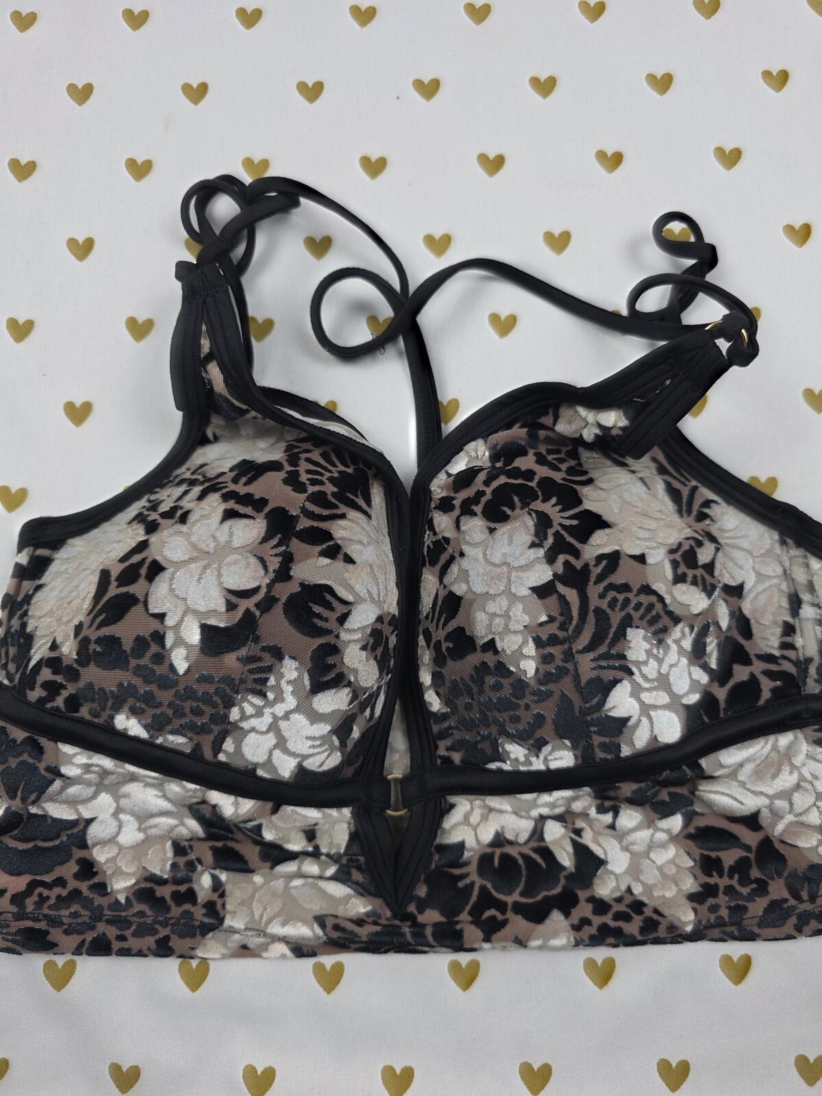 Victorias Secret Pink XS Floral Strappy Bralette Bra Top Tank