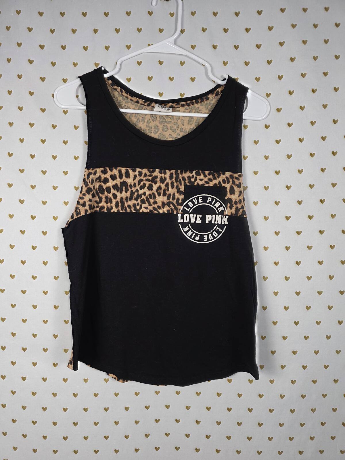 Victorias Secret PINK Cheetah Leopard Tank Top Muscle Tee Shirt XS