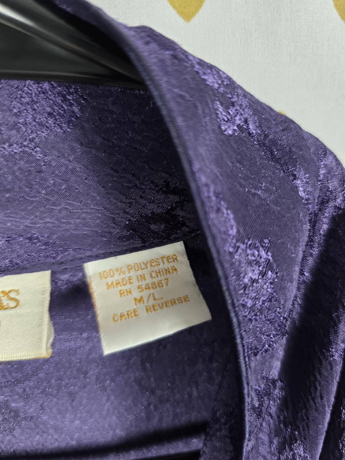Victorias Secret Gold Label Purple Blue Floral Jacquard Long Robe LARGE