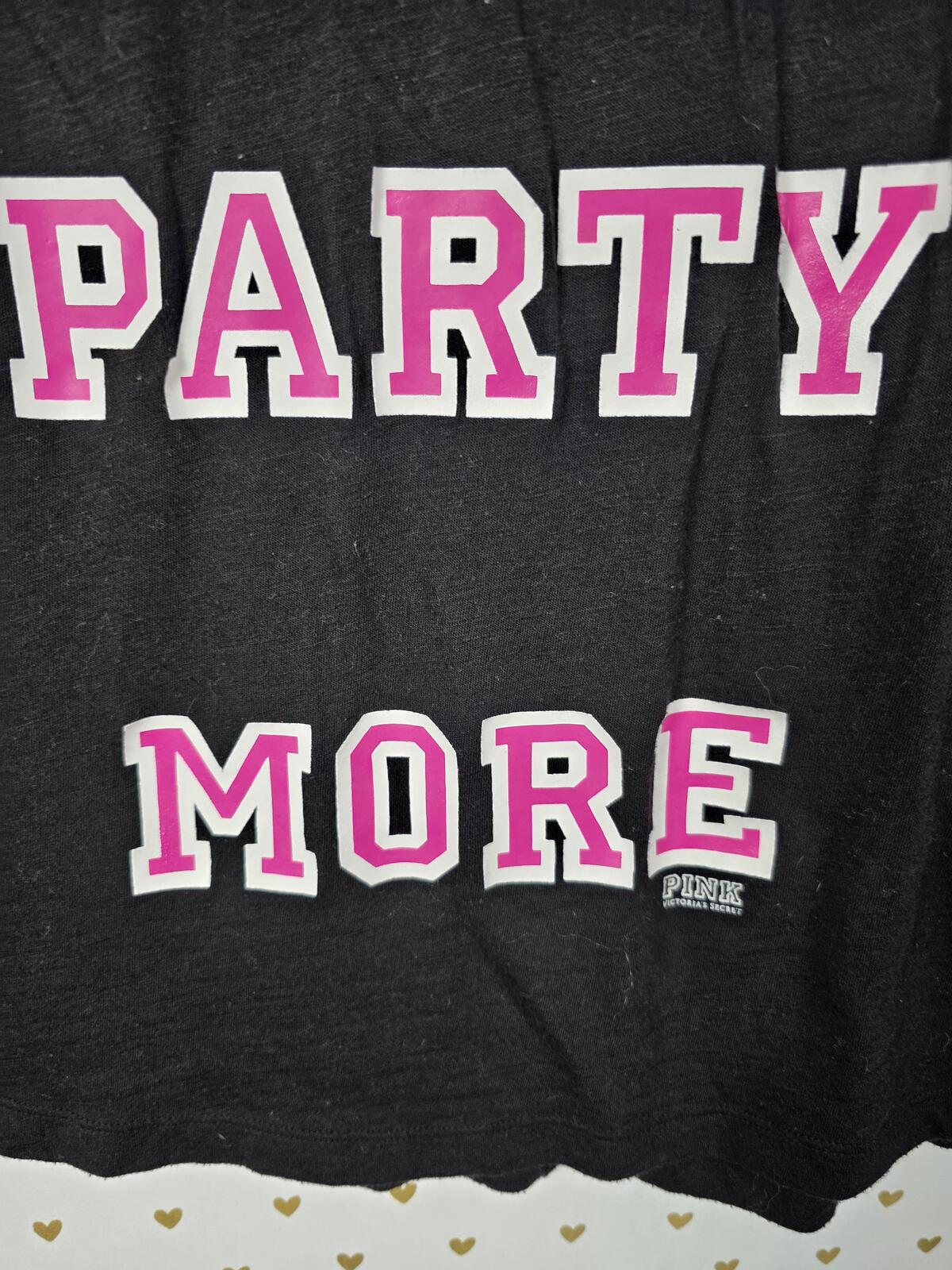Victorias Secret PINK STUDY LESS PARTY MORE Small Vintage Nightgown Sleep Dress