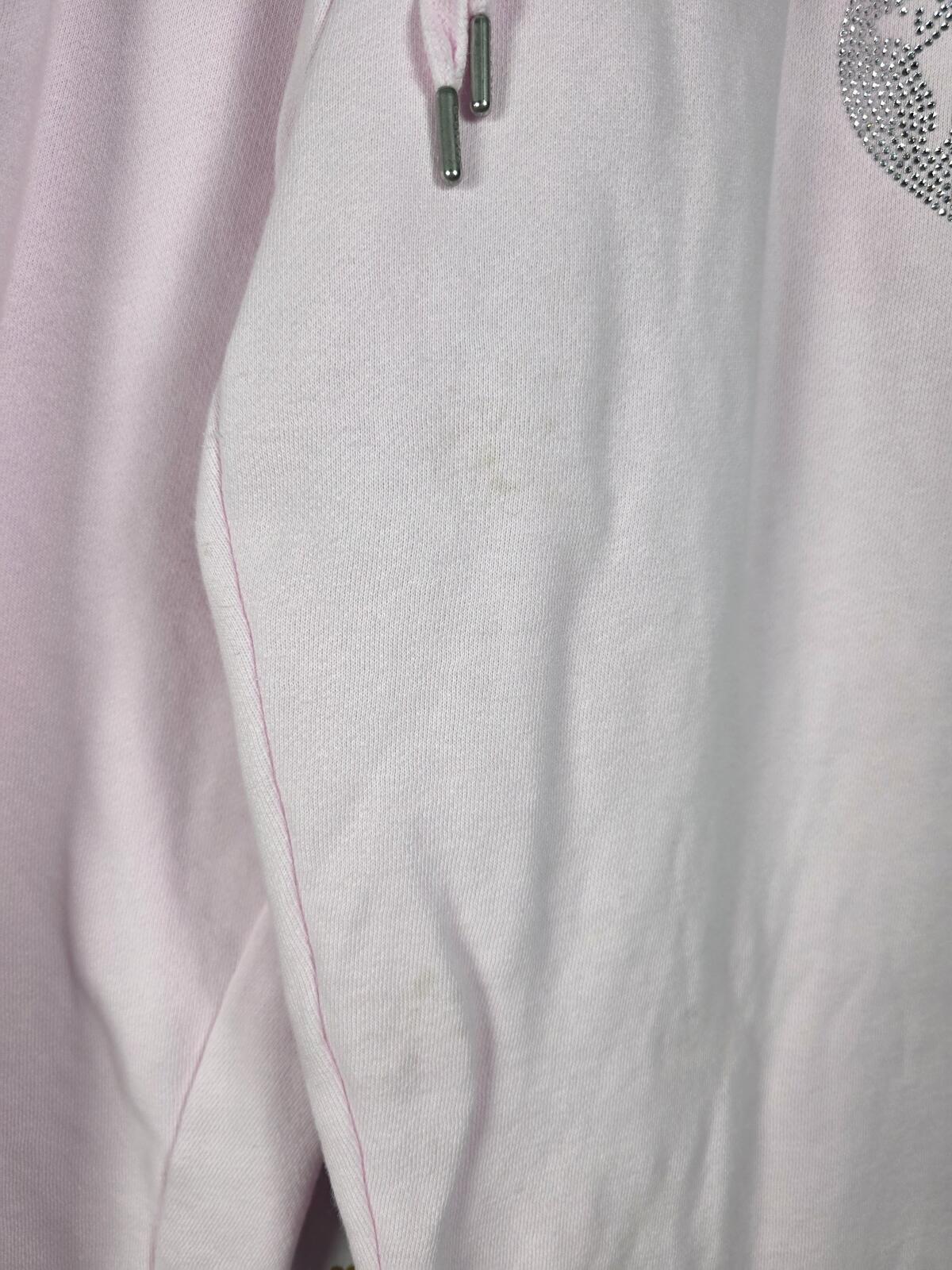 Victorias Secret Pink Bling SET Heart Rhinestone Sweater Joggers Sweatpants S