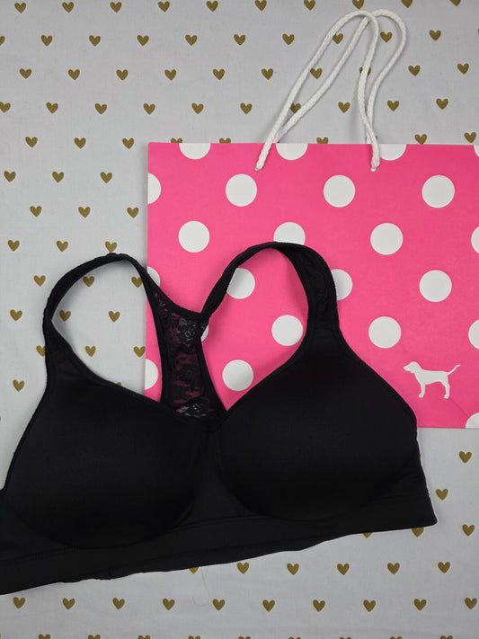 Victorias Secret Pink Yoga Push Up Racerback Large Sports Bra Tank Top