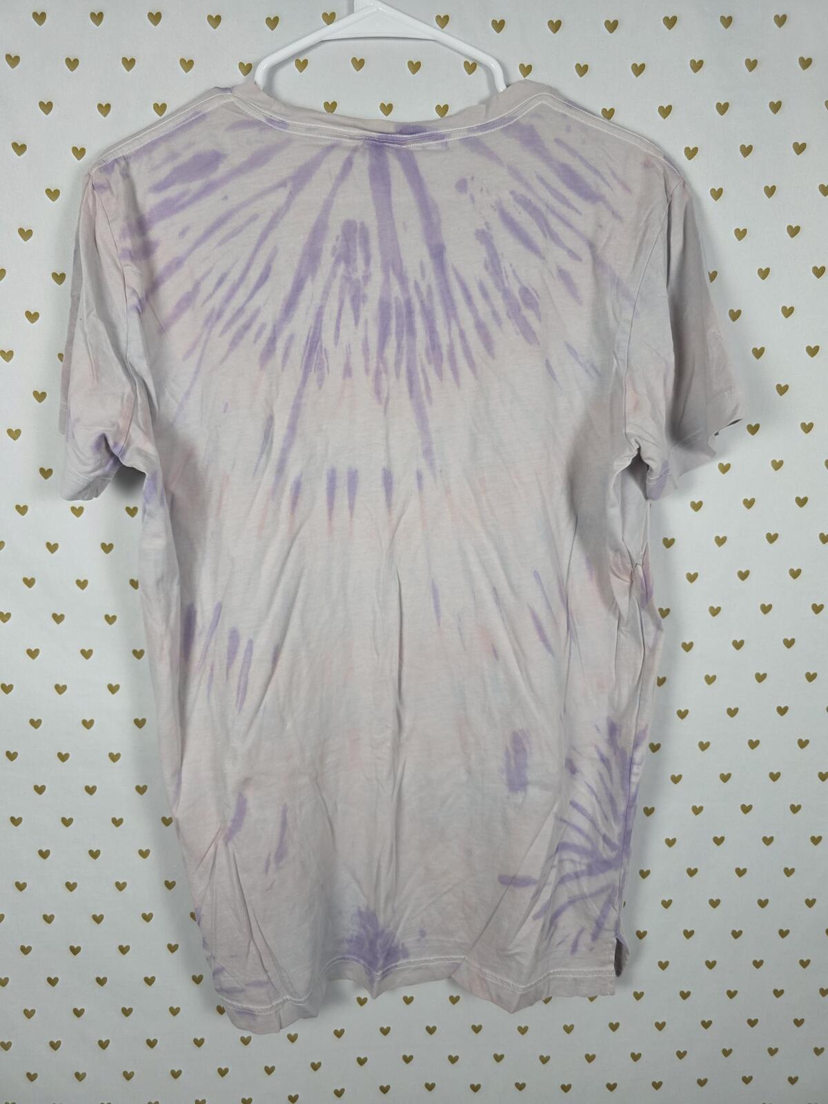 Victorias Secret PINK Tye Dye Purple dog Logo tee shirt Small Oversized