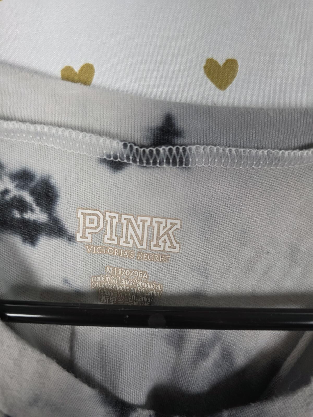 Victorias Secret PINK tye Dye Logo Twist Back tank Top Muscle tee shirt MEDIUM