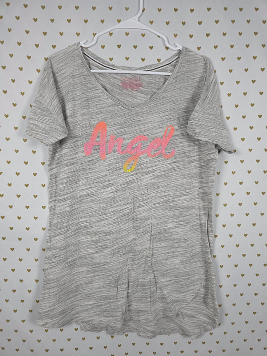 Victorias Secret ANGELS Logo Super Soft Nightgown Sleep Shirt Grey Neon Small