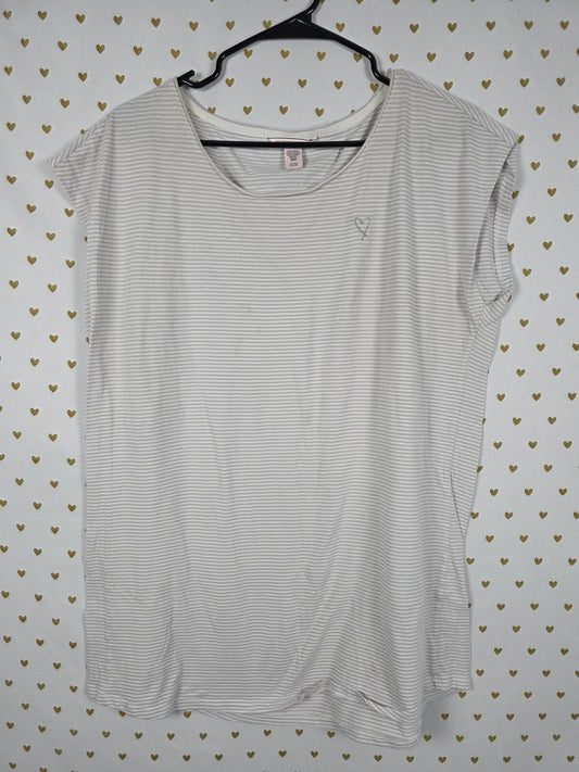Victorias Secret Small super soft striped sleep shirt nightgown Grey