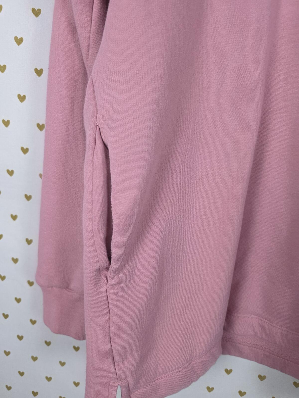 Victorias Secret Pink GLITTER BLING Pullover Crest logo Sweater Hoodie LARGE