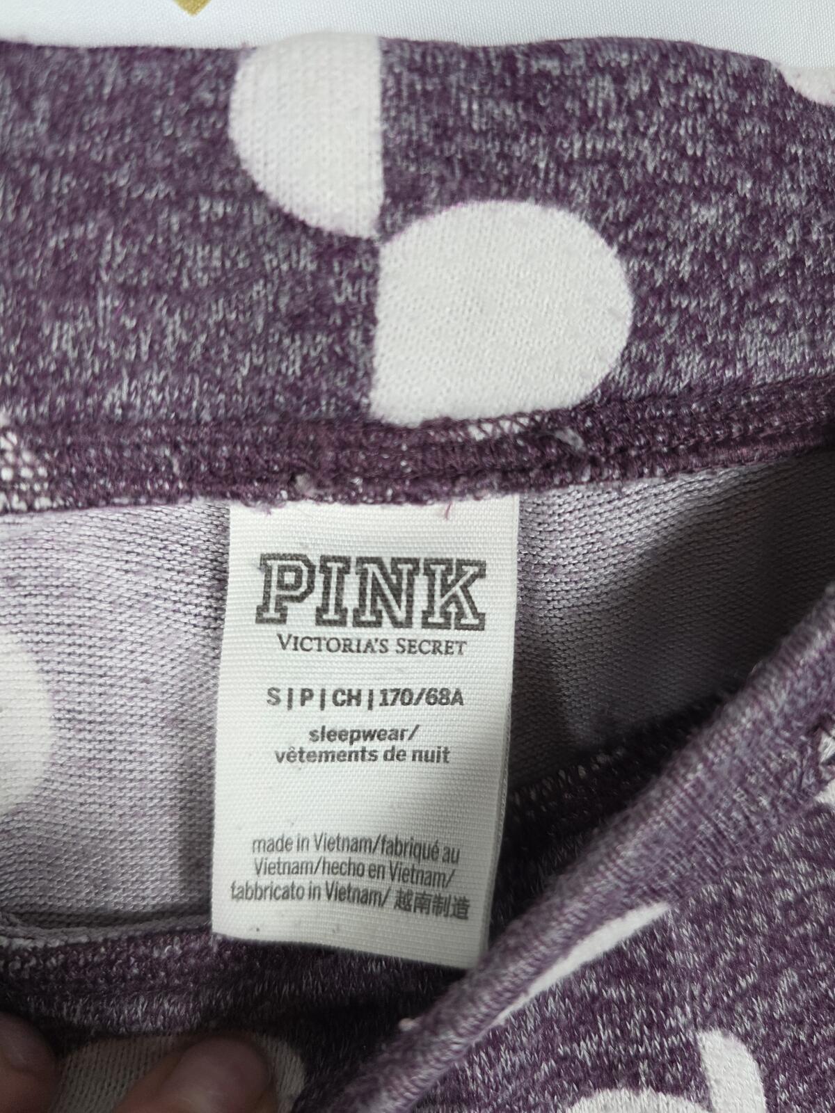Victorias Secret PINK Polka Dot Lounge Sleep Set 2pc Outfit MED SMALL