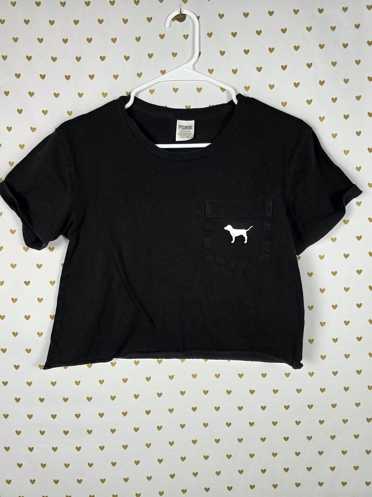 Victorias Secret PINK Small PASTEL Cropped Dog Logo cute tee shirt