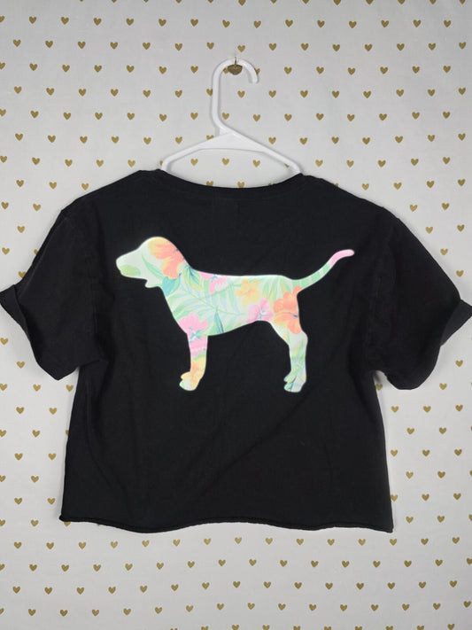 Victorias Secret PINK Small PASTEL Cropped Dog Logo cute tee shirt