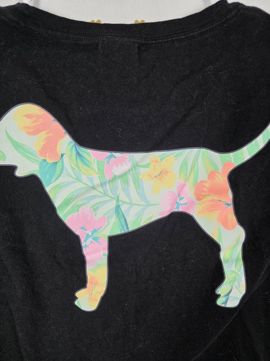 Victorias Secret PINK Small PASTEL Cropped Dog Logo cute tee shirt