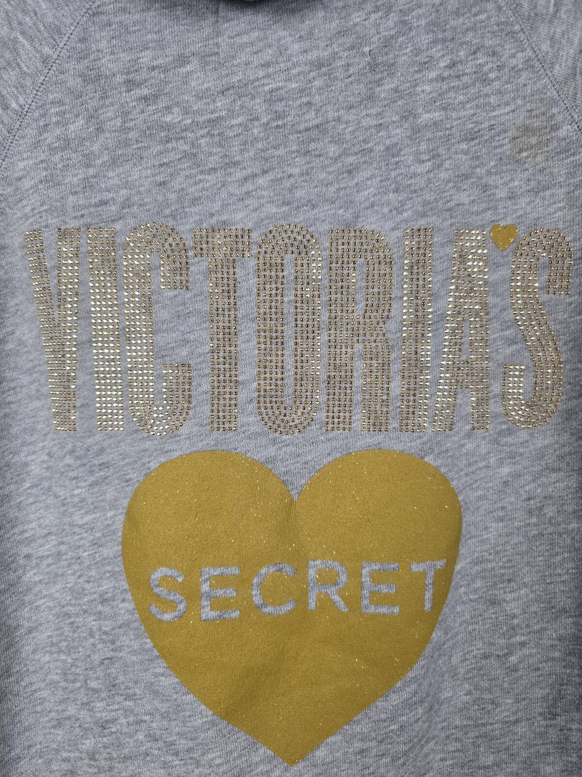 Victorias Secret BLING WINGS Full zip hoodie jacket SMALL Bling Gold logo HEART