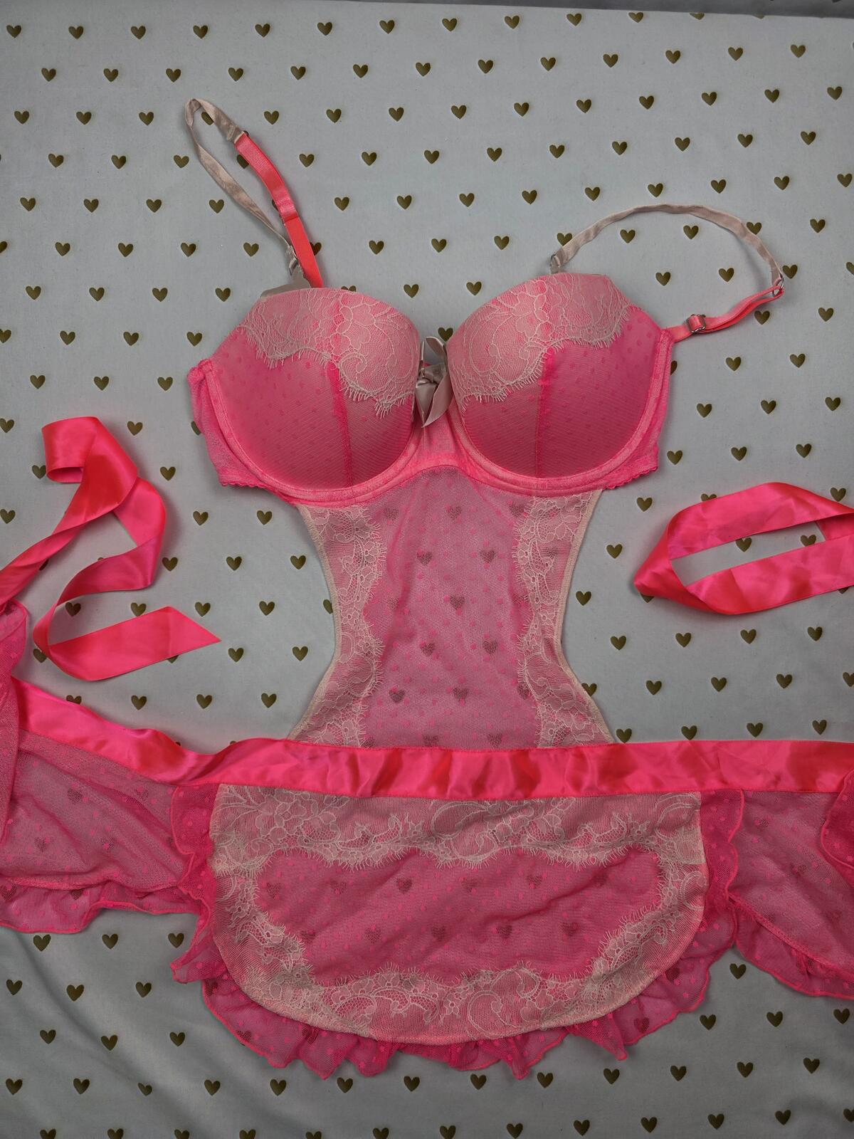 Victorias Secret Sexy Little Things Underwire French Maid Outfit Lingerie 34D