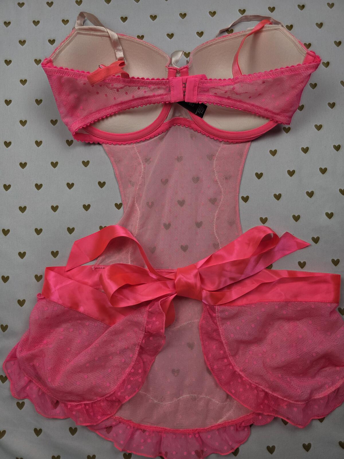 Victorias Secret Sexy Little Things Underwire French Maid Outfit Lingerie 34D