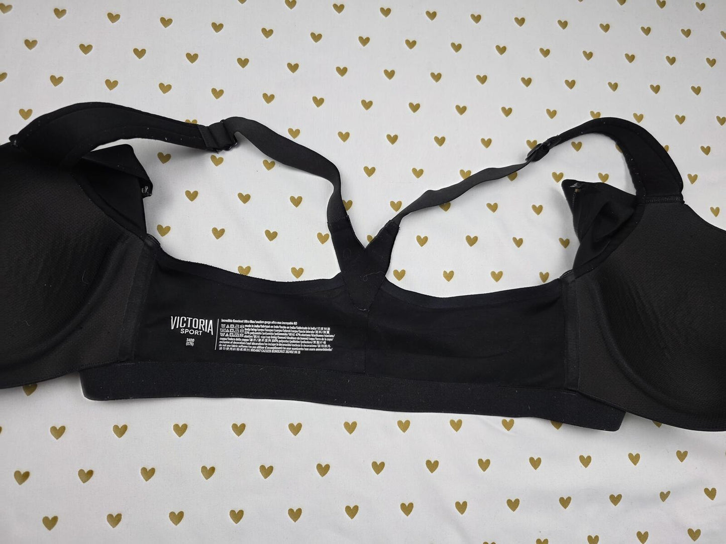 Victorias Secret Black Incredible Knockout Ultra Max Sports Bra 34DD