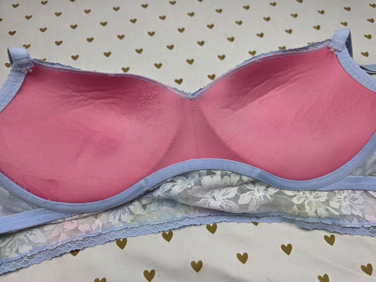 Victorias Secret Pink Rainbow Lace Bralette Bra Top Tank LARGE