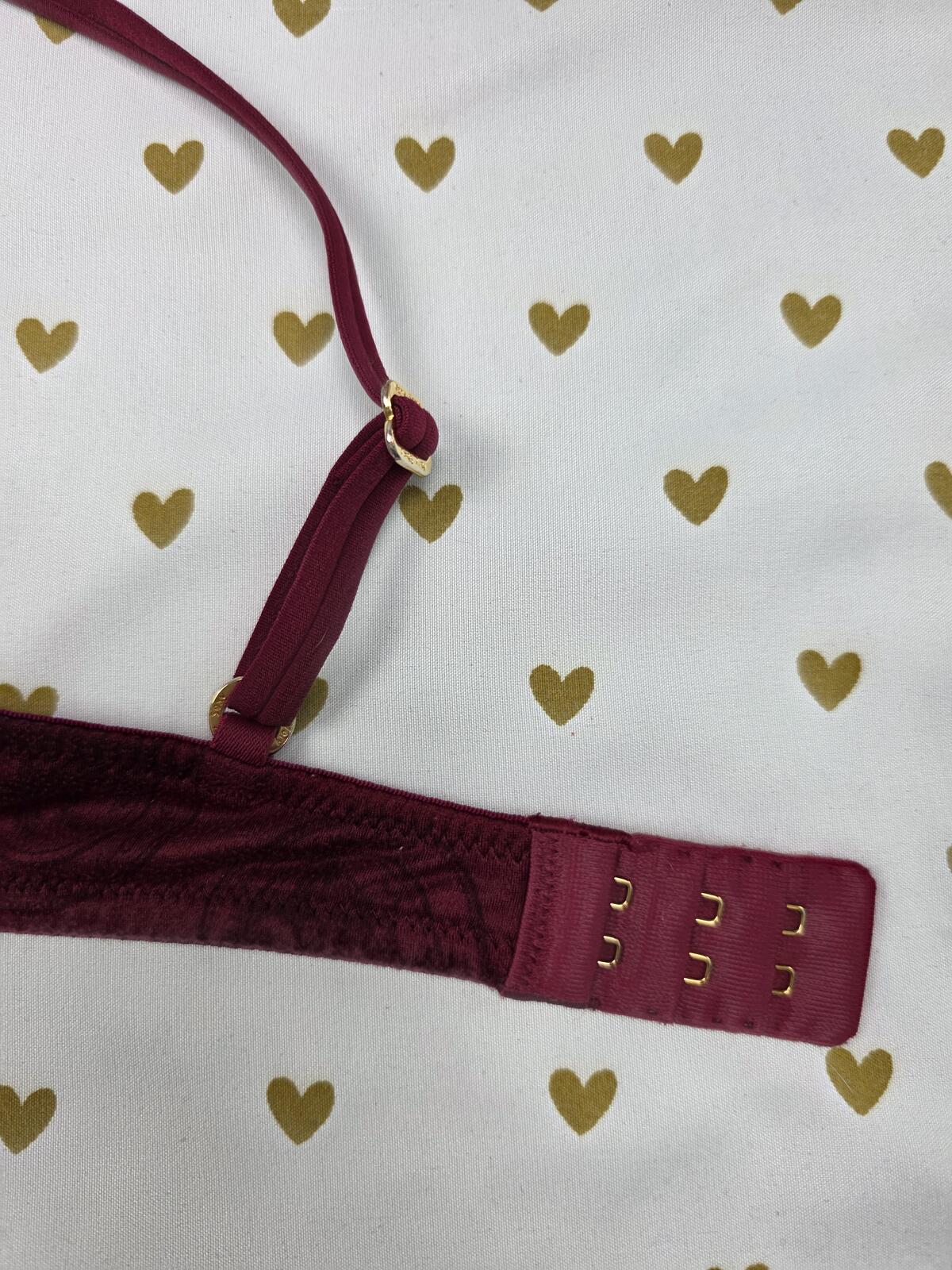 Victorias Secret Vintage 08 Maroon Push Up padded bra 34A