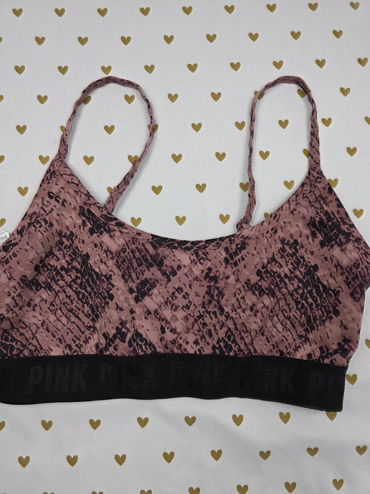 Victorias Secret Pink Snake Print animal Pattern Ultimate Bralette Bra Top Tank