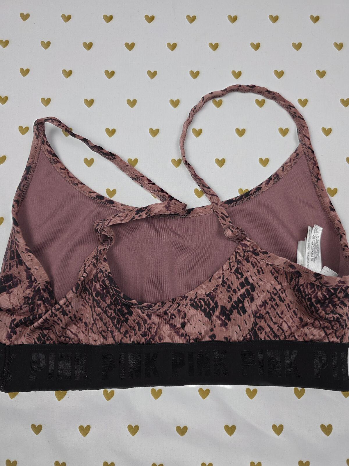 Victorias Secret Pink Snake Print animal Pattern Ultimate Bralette Bra Top Tank