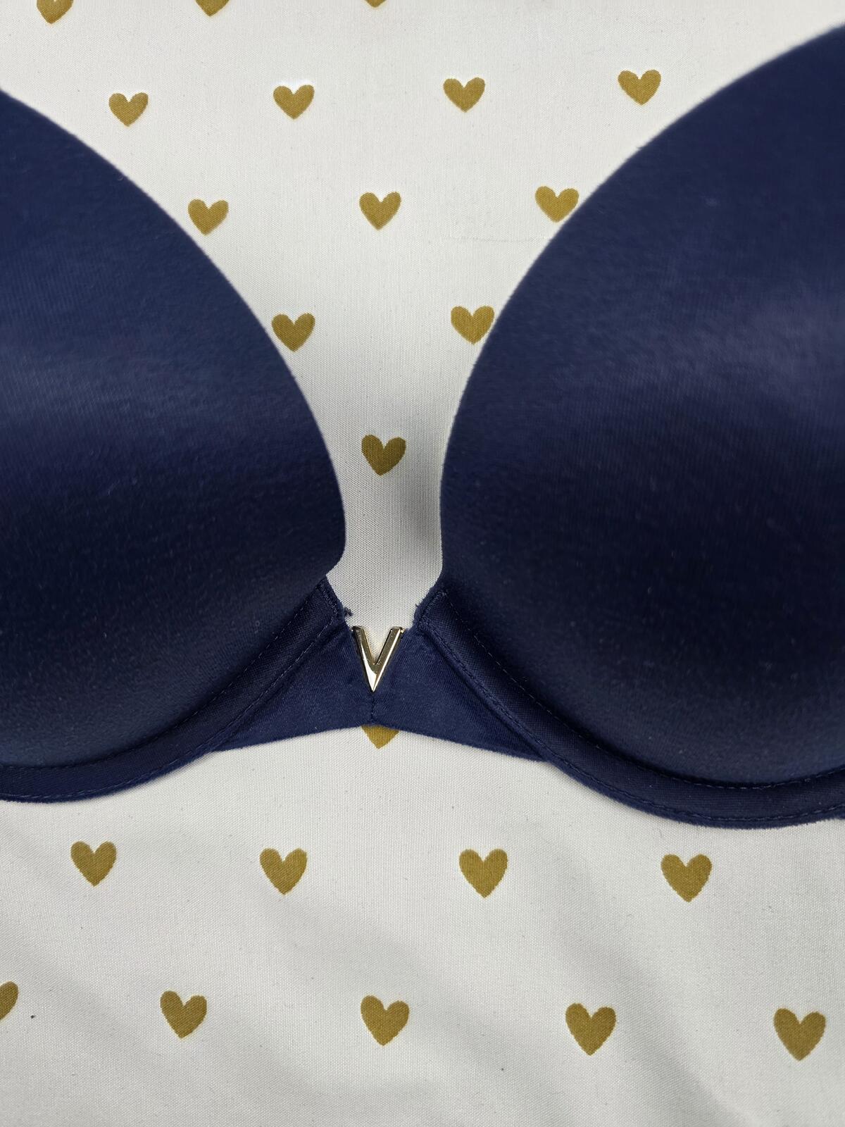 Victorias Secret 36B dark blue stretchy push up bra
