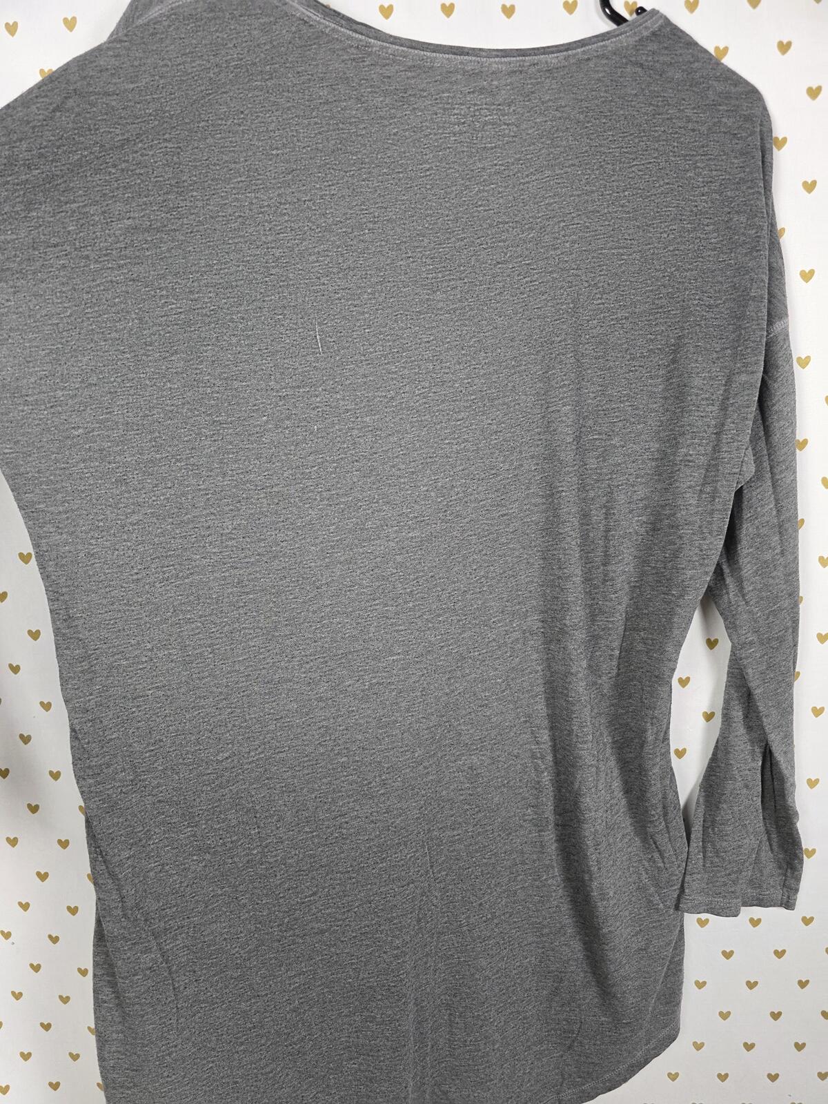 Victorias Secret Grey Super Soft Logo Long Sleeve Nightgown Sleep Shirt Pajama M