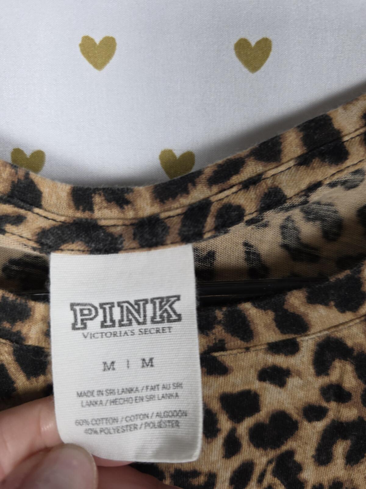 Victorias Secret PINK Cheetah leopard tee shirt MEDIUM