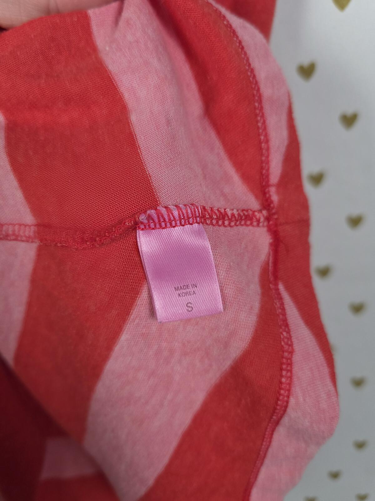 PINK Victoria's Secret Vintage V Neck Tunic Tee Red Striped GO 1986 S Y2k