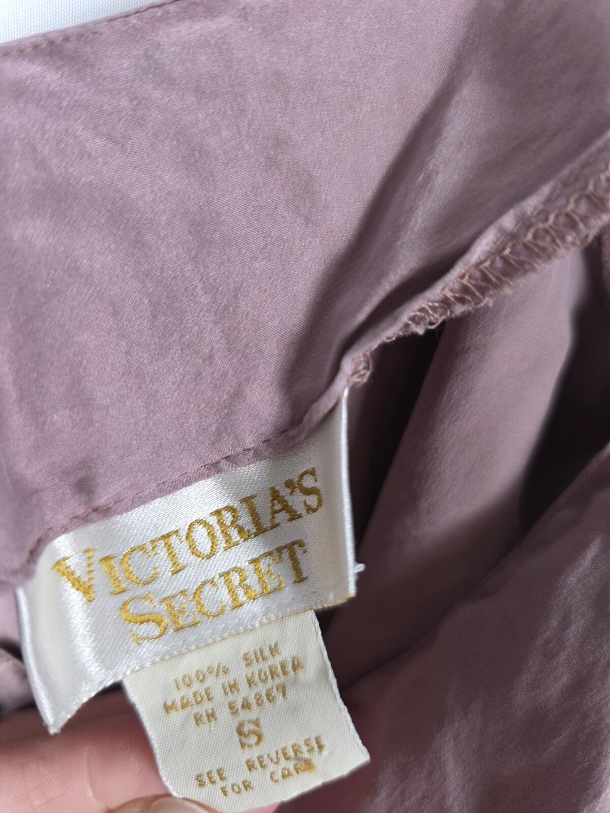 Victorias Secret Vintage Gold label 100% SILK Chemise Slip Dress Nightie SMALL