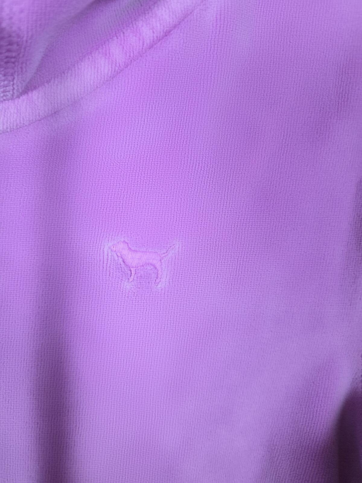 Victorias Secret Pink Vintage PURPLE Velour Bling Full Zip Sequined Hoodie SMALL