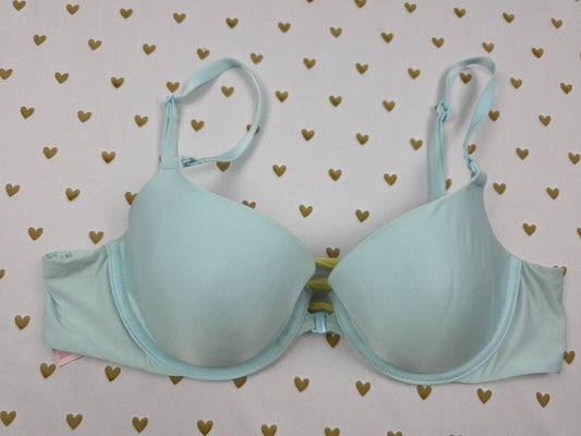 Victorias Secret Front Close Ladder back Cute Blue 36B Lined demi bra