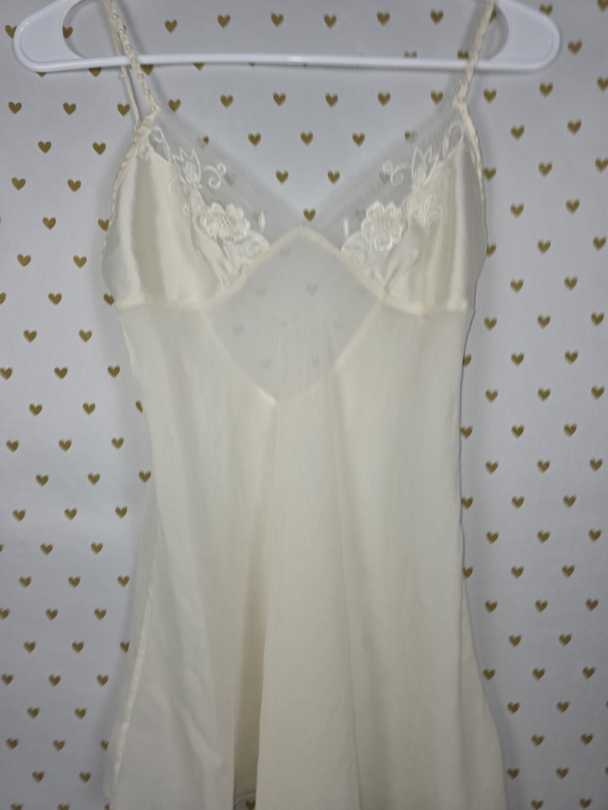 Victorias Secret Vintage SILK BEADED Nightie Slip Dress XS lingerie Dress