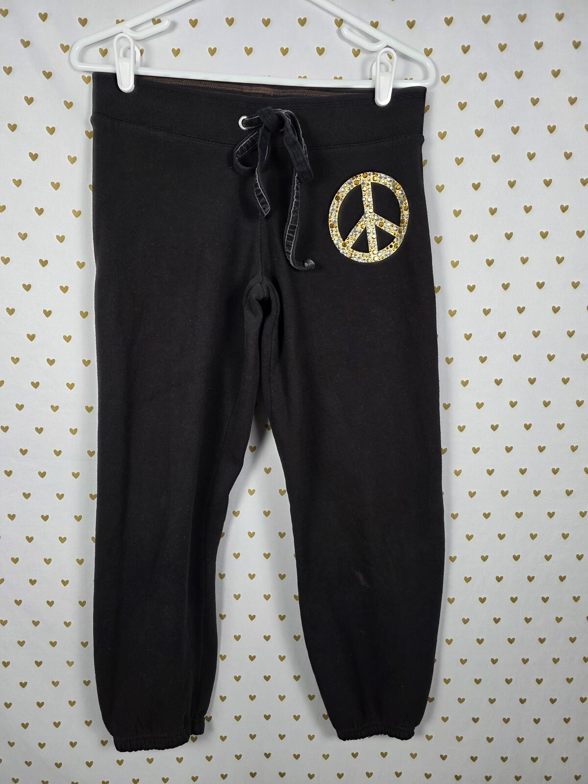Victorias Secret PINK VINTAGE y2k Gold BLING Studded Joggers Sweatpants XS