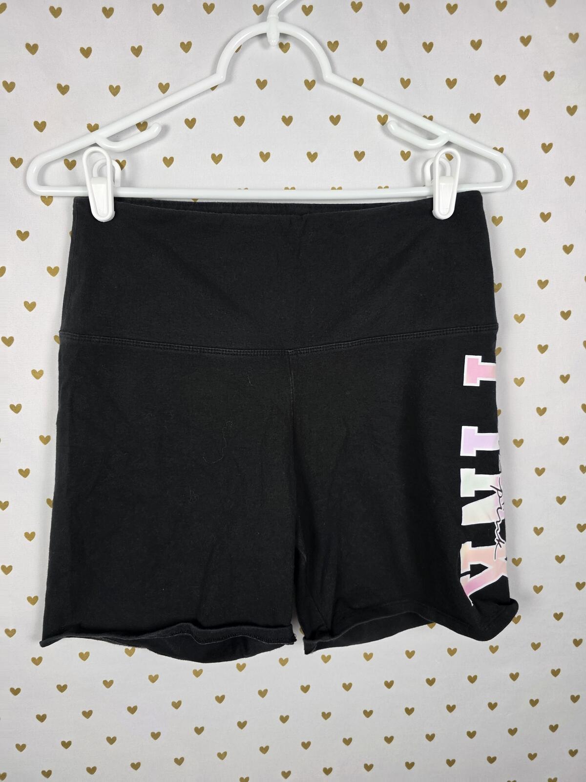 Victorias Secret PINK Watercolor Open Back Logo Tank Top Bike Shorts SET LARGE