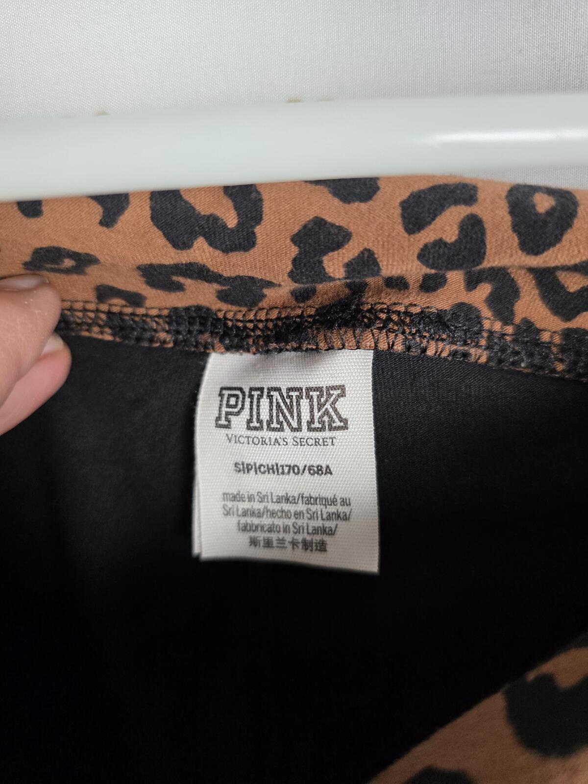 Victorias Secret PINK Cheetah leopard Foldover Yoga Pants SMALL
