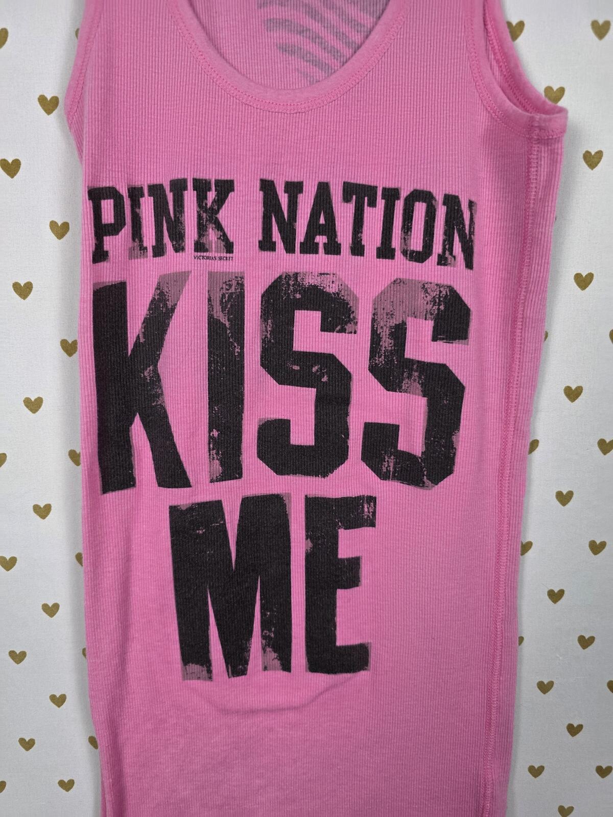 Victorias Secret PINK LIMITED RARE Kiss Me One In a Million TANK XS Ribbed