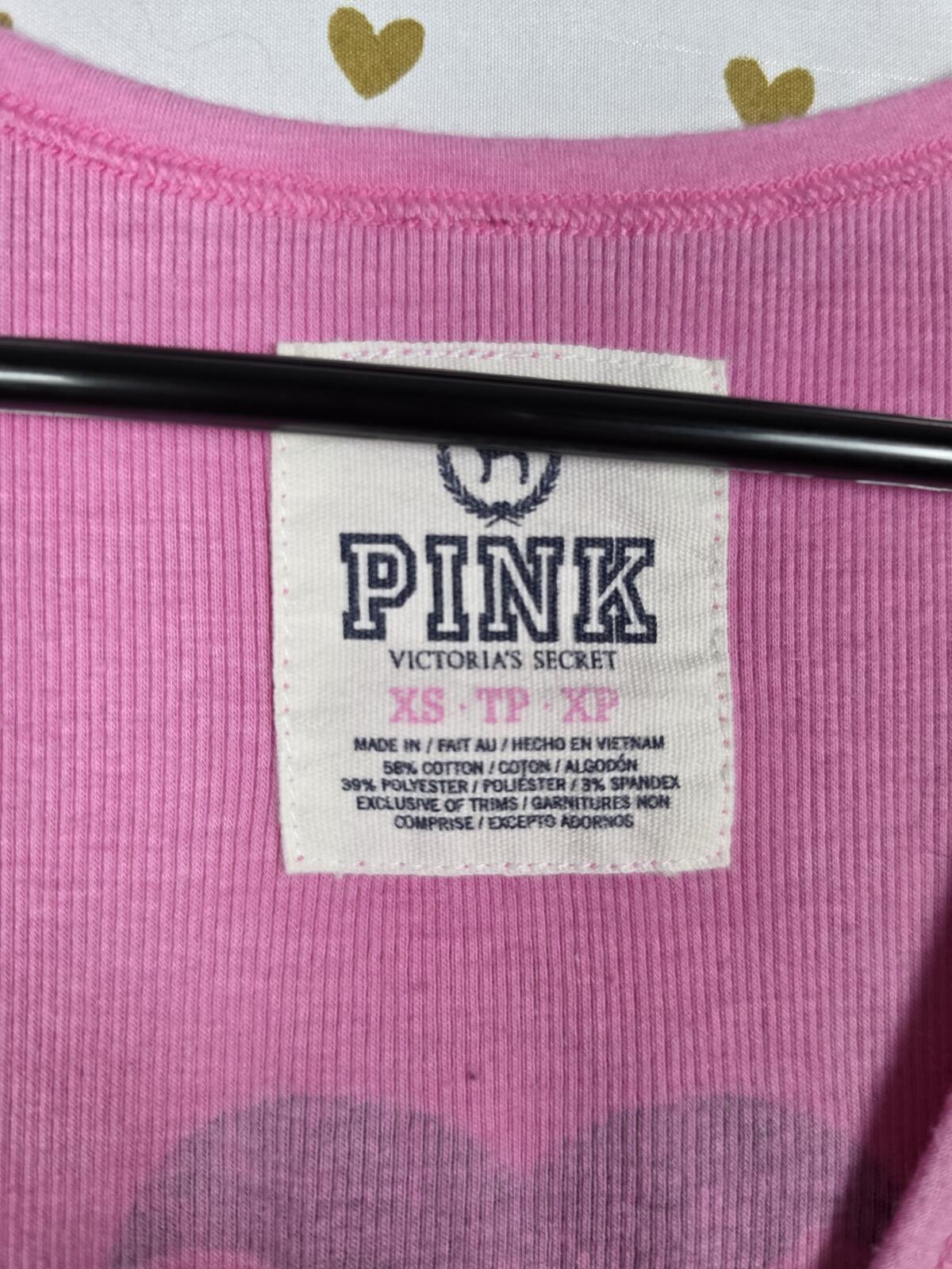 Victorias Secret PINK LIMITED RARE Kiss Me One In a Million TANK XS Ribbed