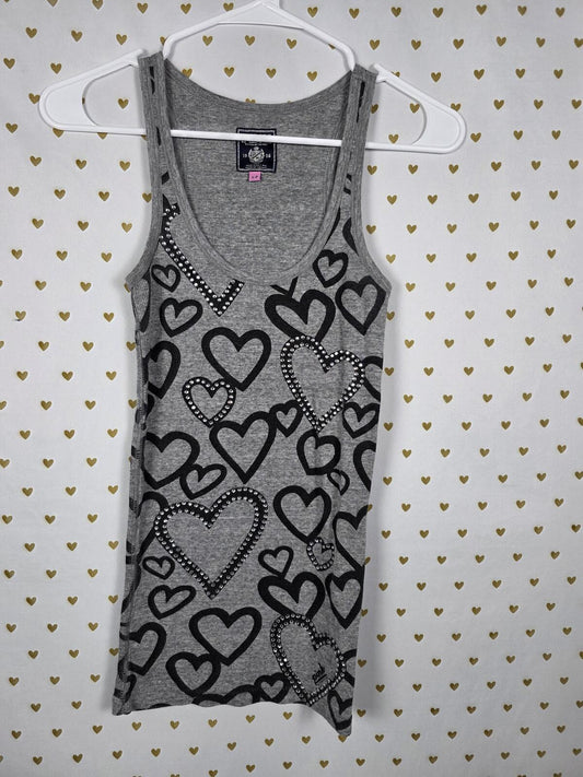 Victorias Secret PINK Vintage Bling HEARTS Rare HTF Studded Tank Top small