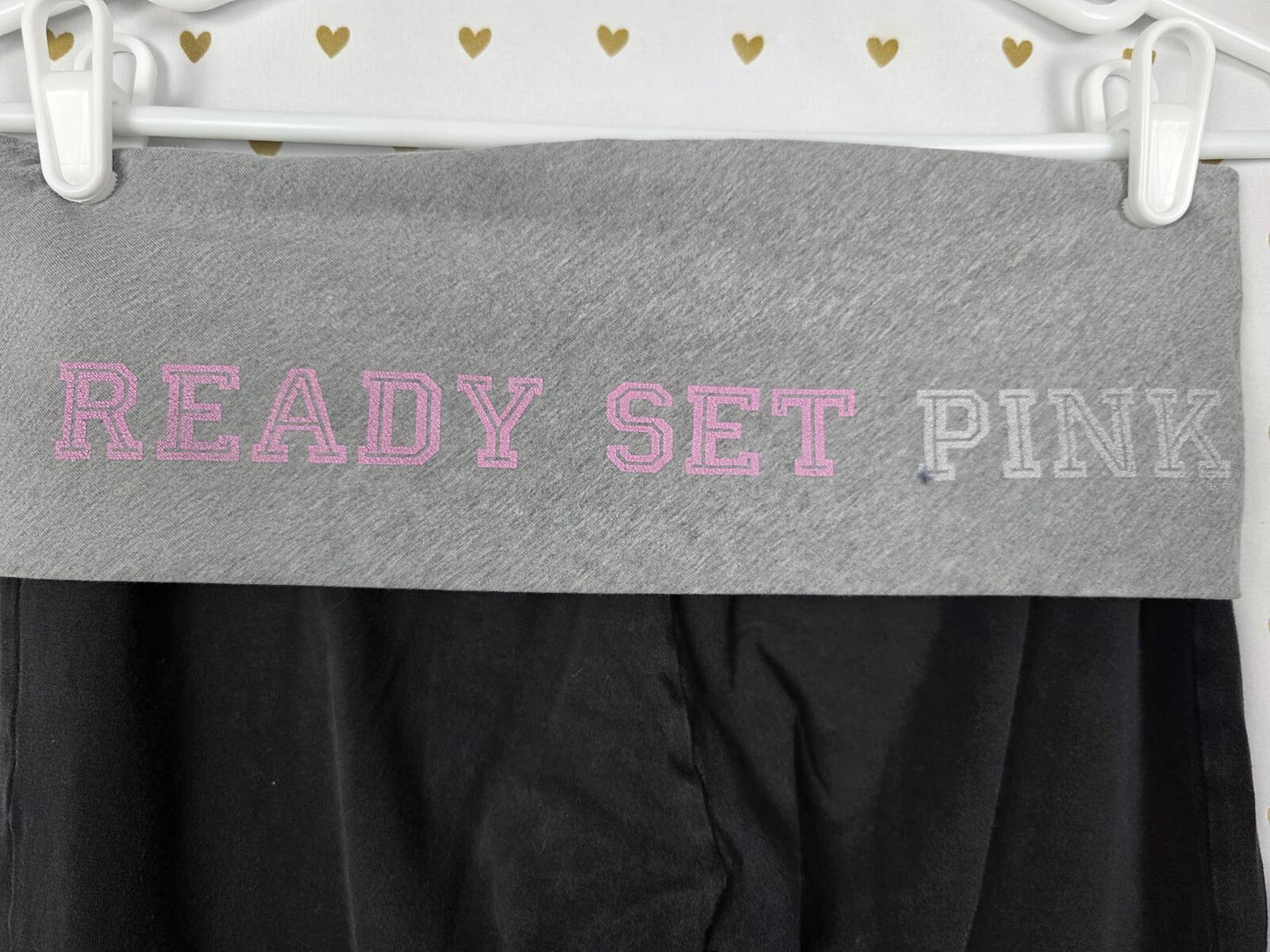 Victorias Secret PINK Vintage University '07 Cotton Foldover Yoga Pants SMALL