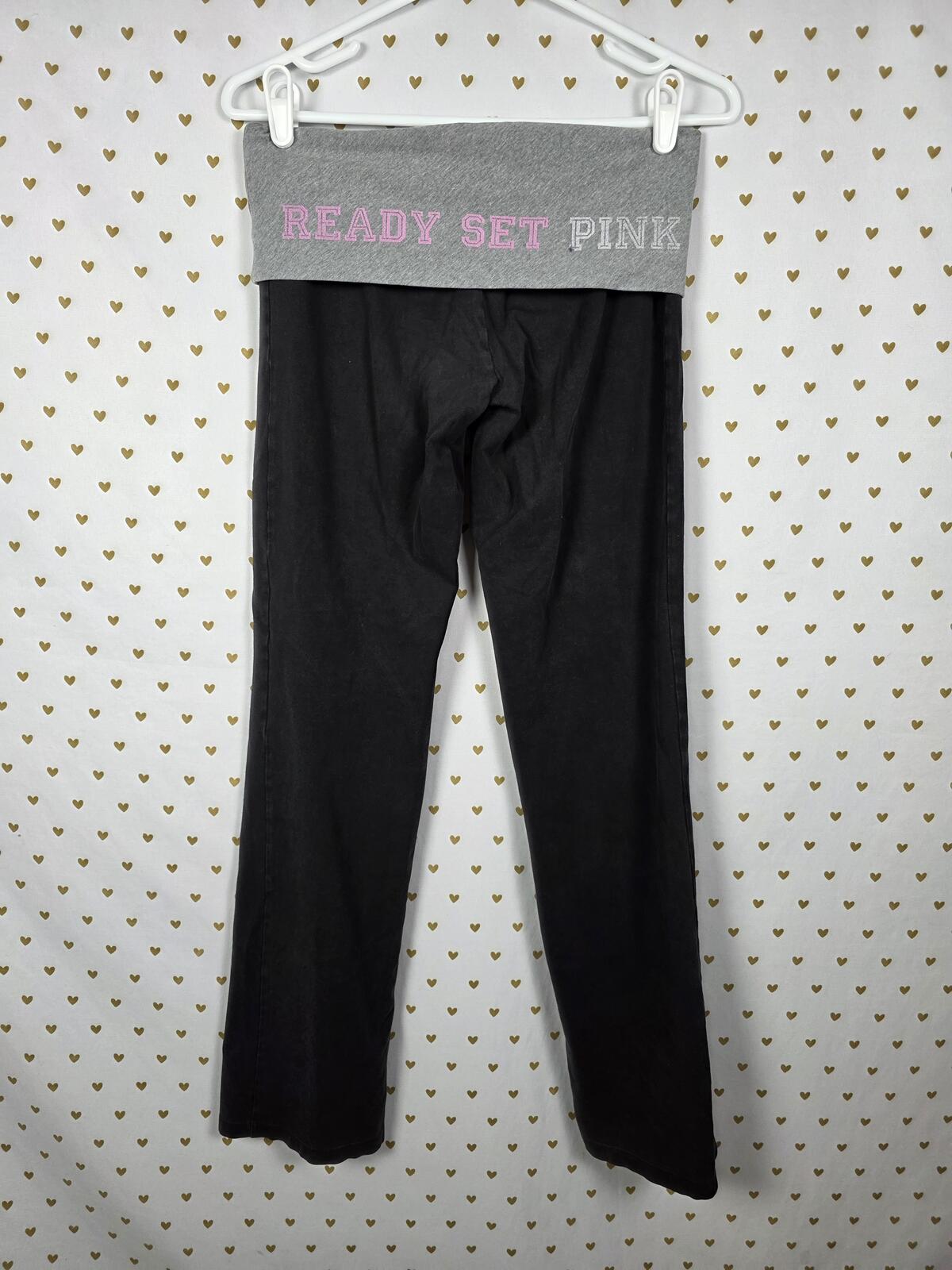 Victorias Secret PINK Vintage University '07 Cotton Foldover Yoga Pants SMALL