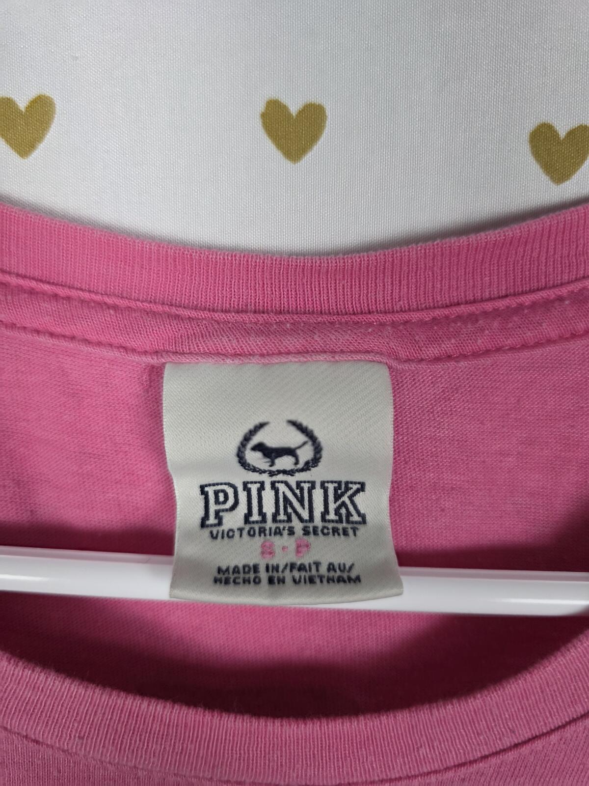 Victorias Secret PINK Bling Y2k PEACE Vintage Tee Shirt SMALL Cotton