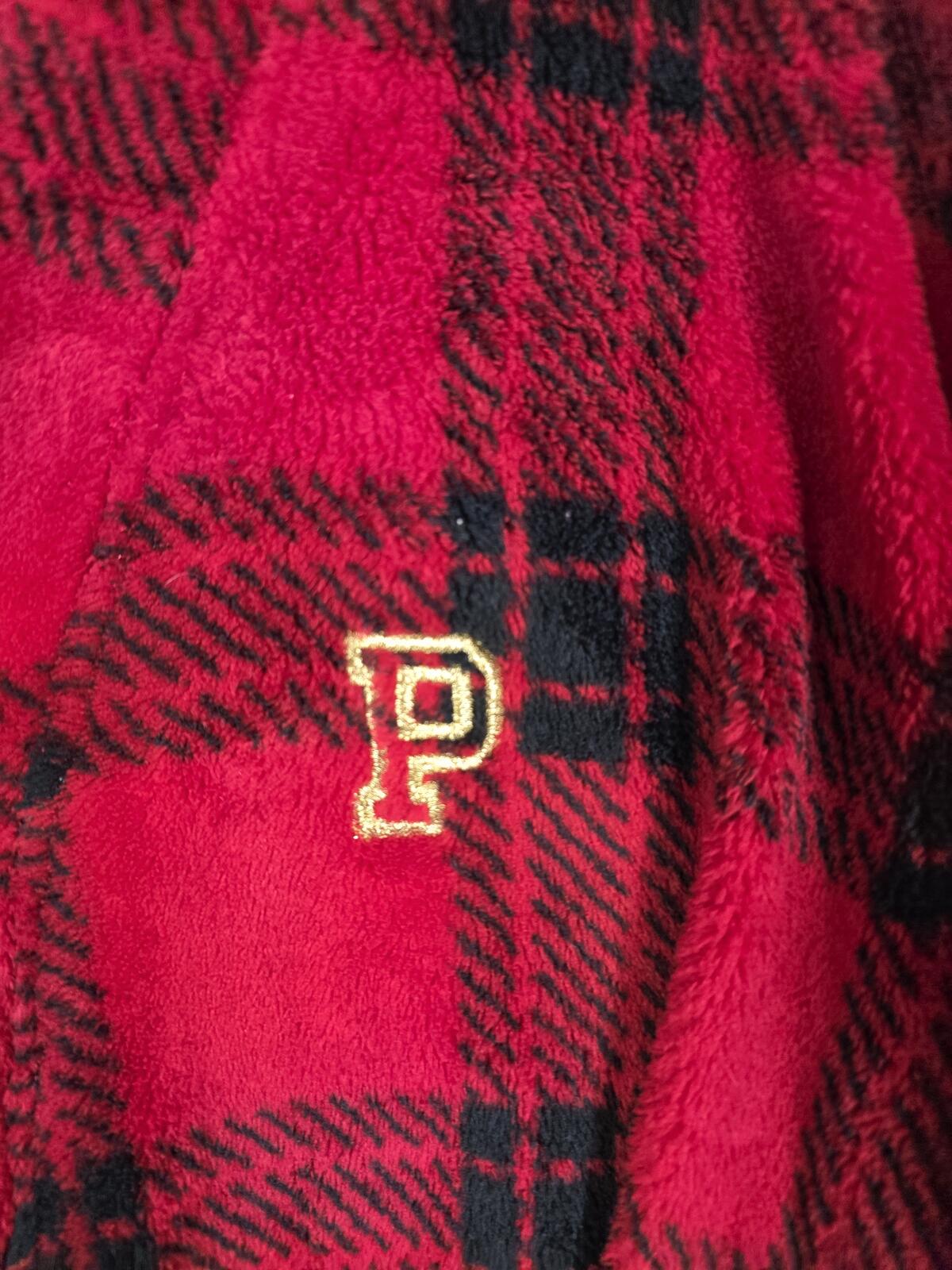 Victorias Secret PINK Fluffy Plaid Buffalo Check warm Fuzzy Robe Bath XS SMALL