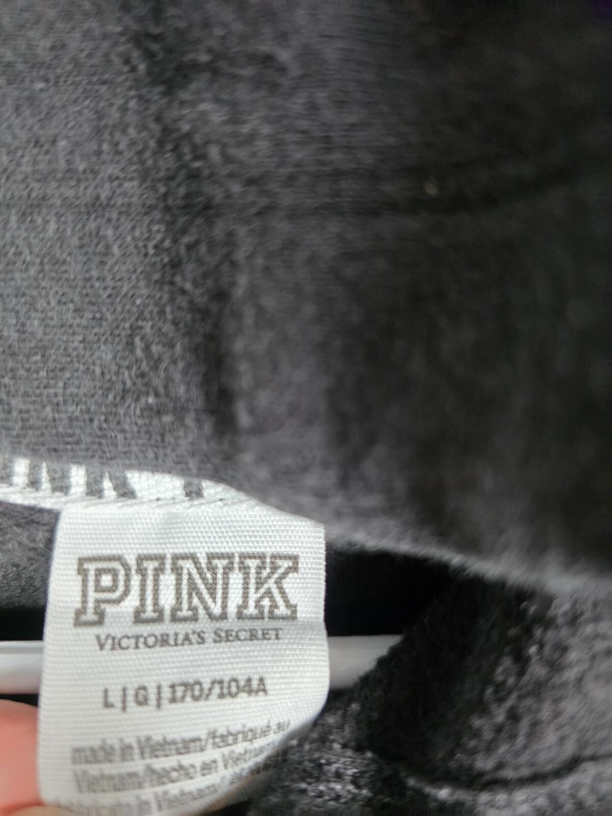 Victorias Secret Pink Logo Hoodie Sweats Joggers SET 2pc Outfit LARGE
