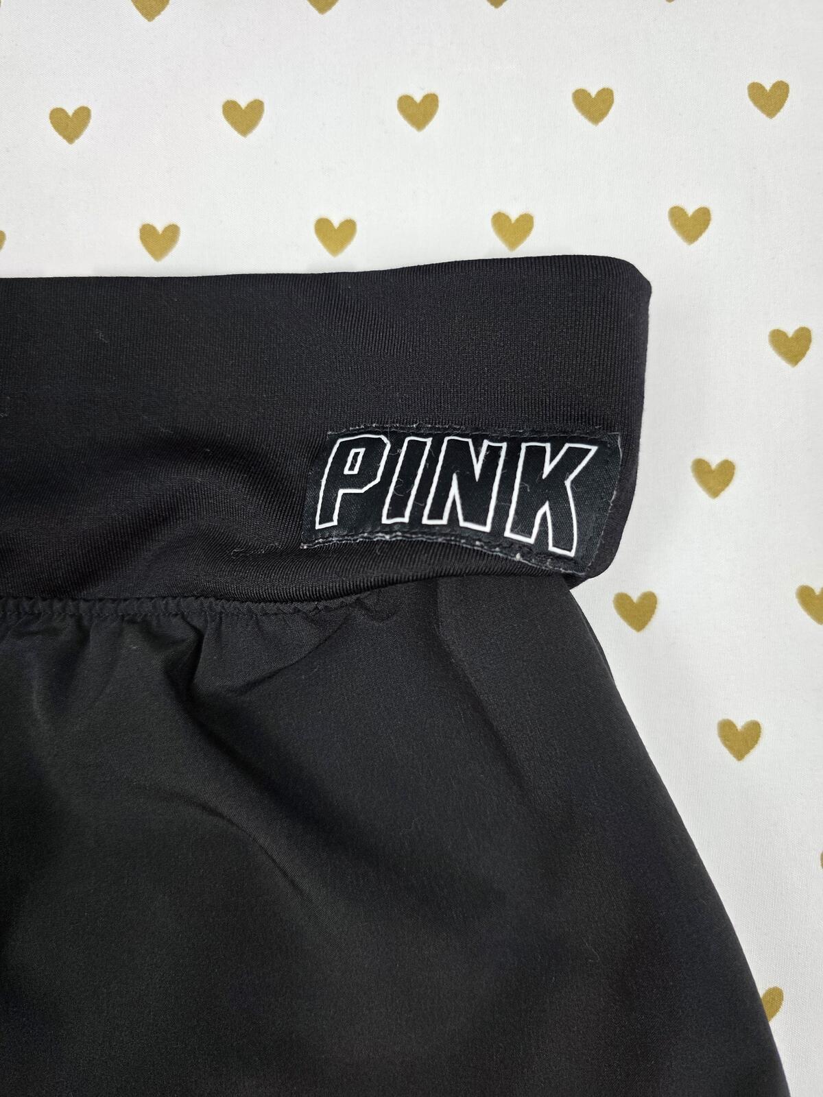Victorias Secret PINK Active Lined Running Shorts MEDIUM Black Exercise