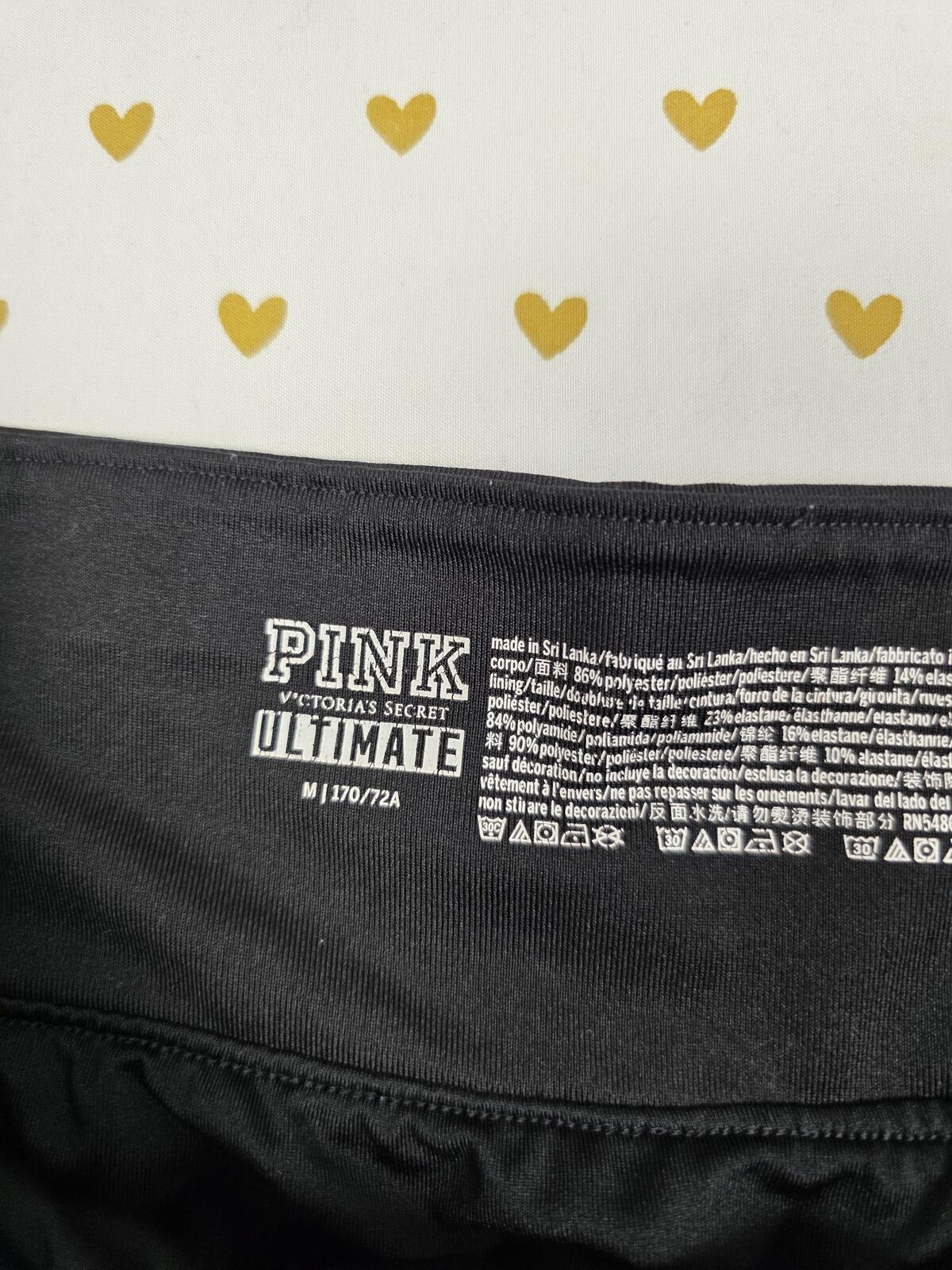 Victorias Secret PINK Active Lined Running Shorts MEDIUM Black Exercise