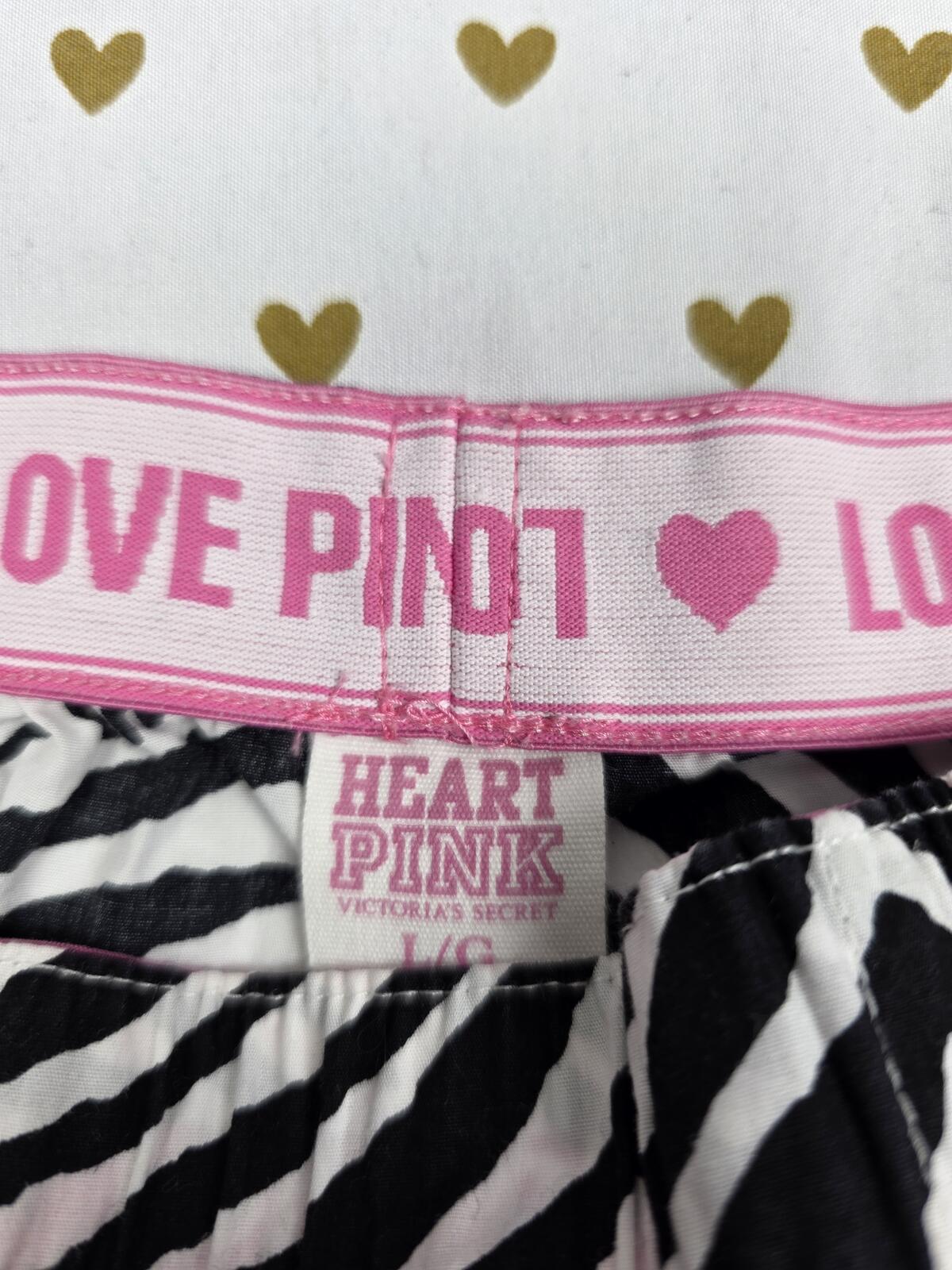 Victorias Secret PINK Rare Bling WILD ZEBRA L Sleep Shorts Boxers Pajama Bottoms