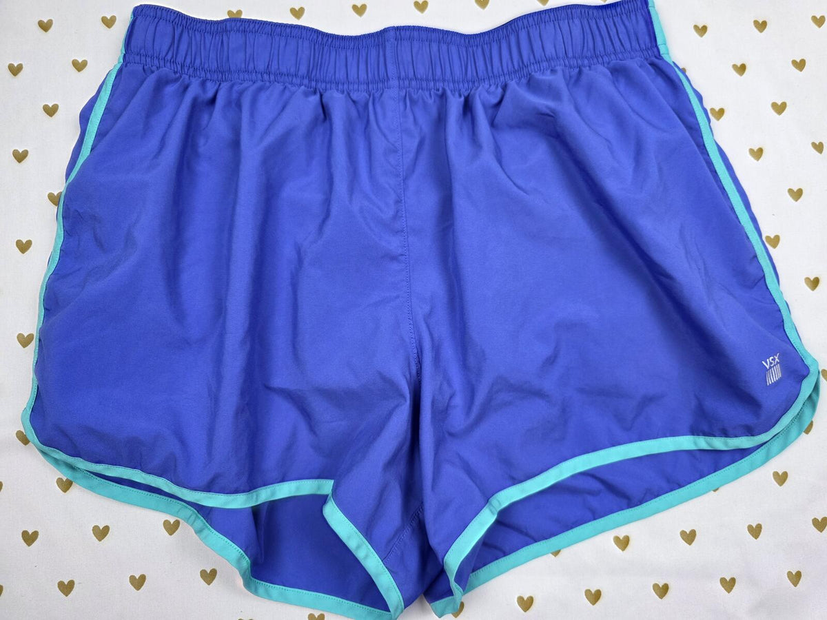 Victorias Secret VSX Blue LIned Sport Running Athletic Shorts Medium
