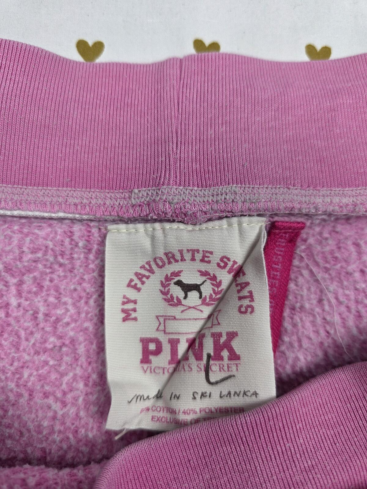Victorias Secret PINK Vintage Y2K Logo Butt Sweat SHORTS Large University