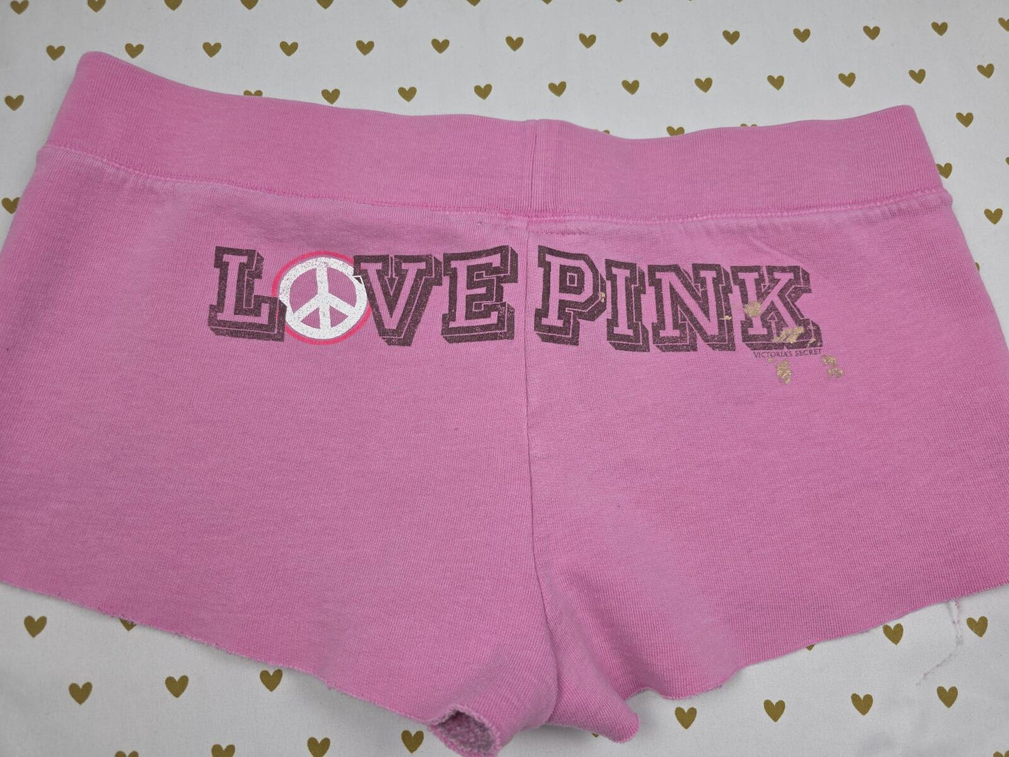 Victorias Secret PINK Vintage Y2K Logo Butt Sweat SHORTS Large University